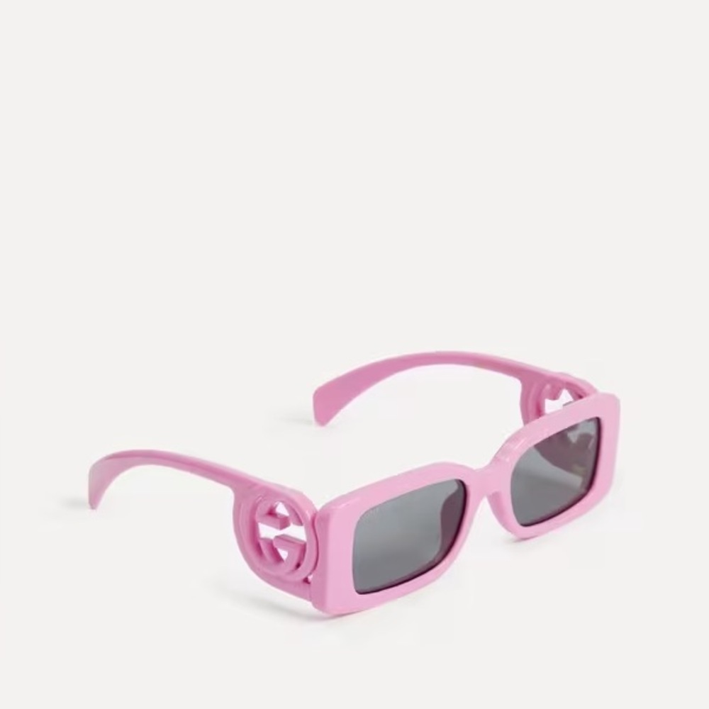 Gucci Pink Logo Rectangle Sunglasses